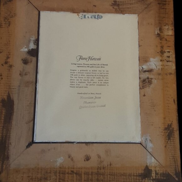 Flora-Hawaii Living Leaves 24K Gold Pure Silver Handcrafted Framed Leaves &... - Picture 3 of 6